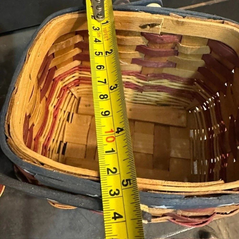 Americana Patriotic Basket Set of 3 Star Handle Woven Wood Nesting Unbranded
